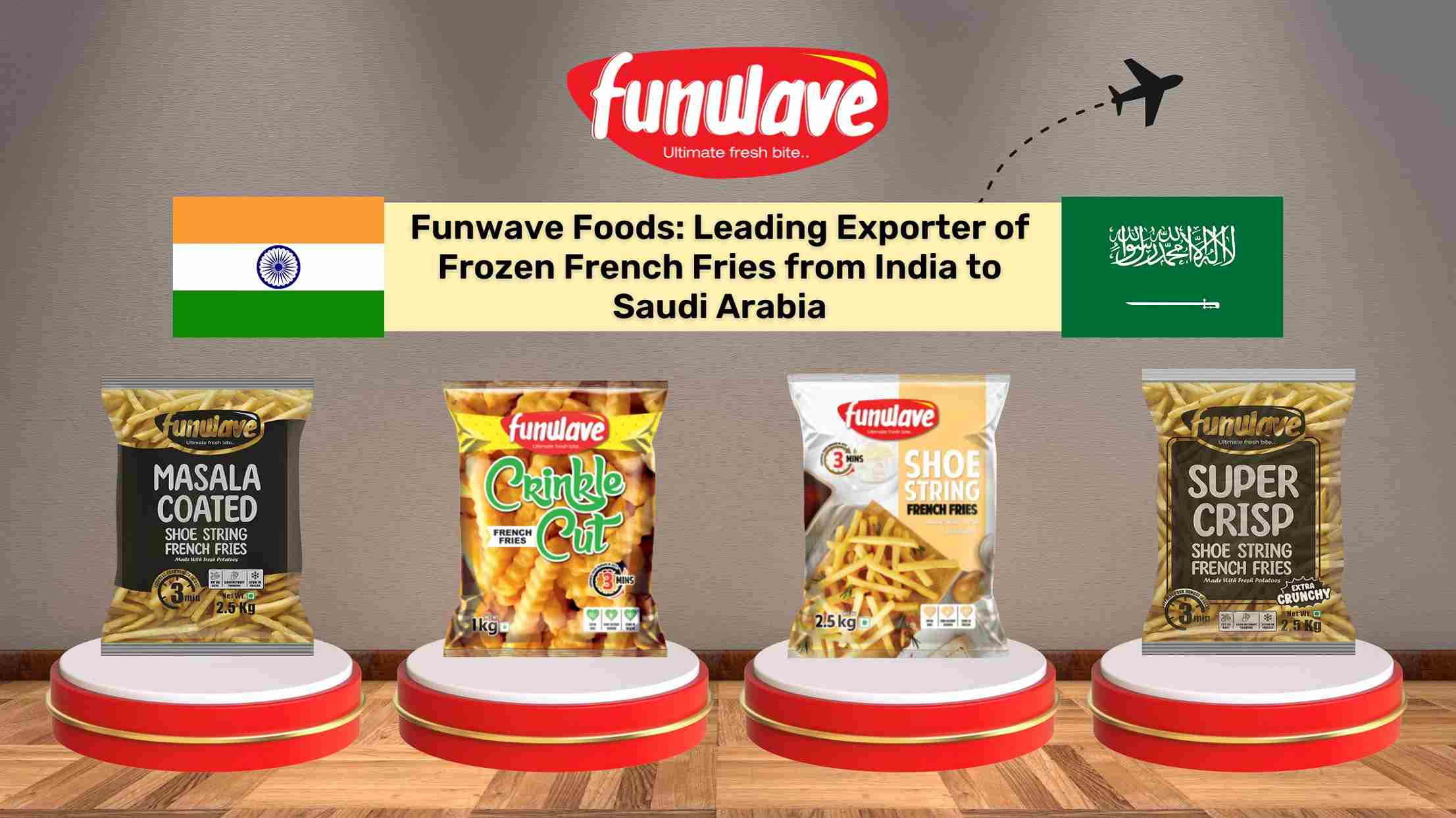 Funwave Foods - Leading Exporter of Frozen French Fries from India to Saudi Arabia